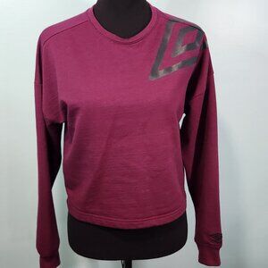 Umbro Maroon Long Sleeve Crop Top Small